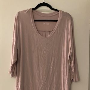 Latched Mama lavender blush 3/4 sleeve nursing top with lift front access, 1X